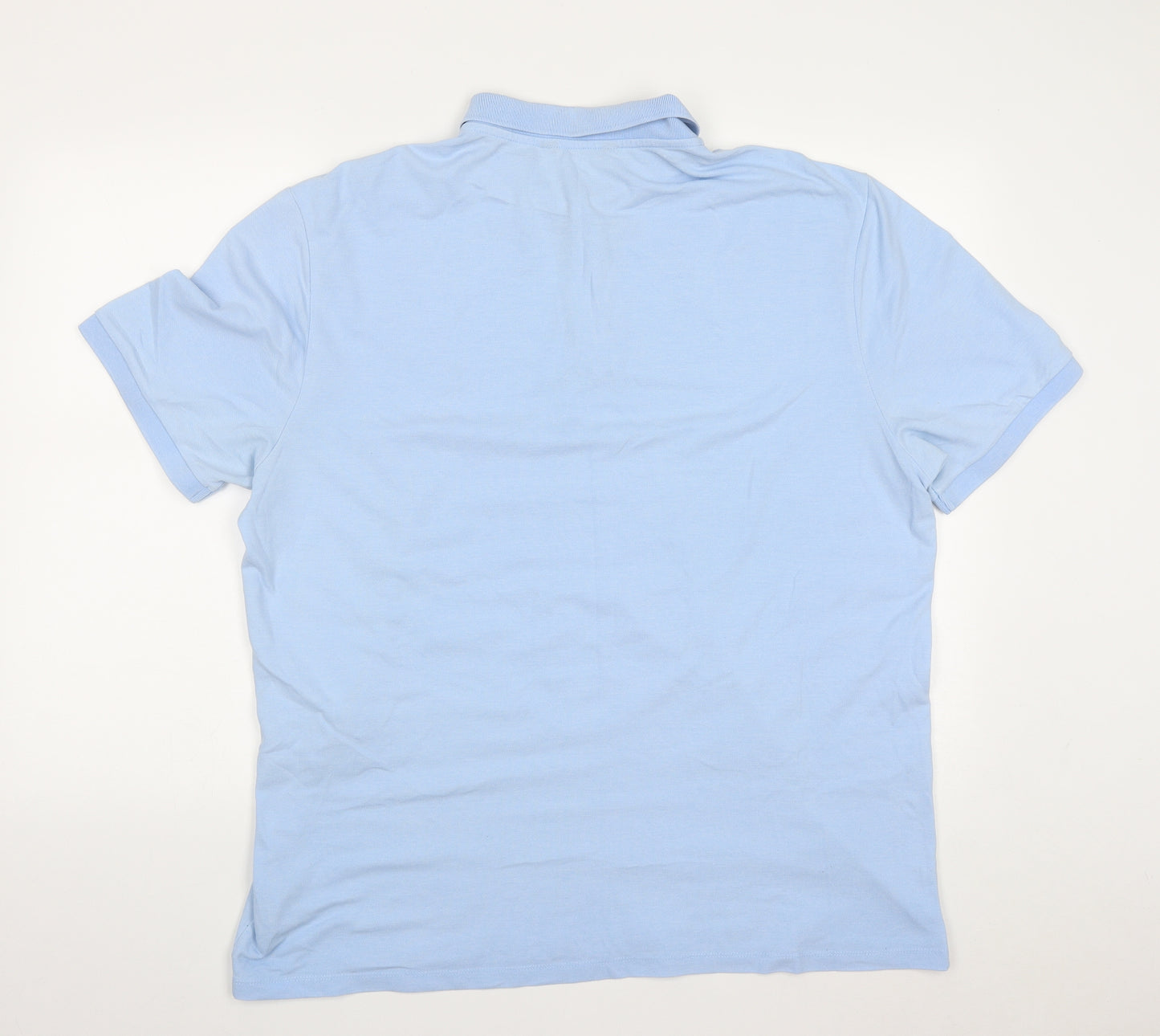 F&F Mens Blue  Cotton  Polo Size XL Collared Button