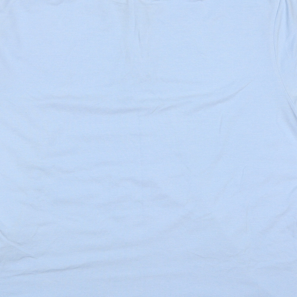 F&F Mens Blue  Cotton  Polo Size XL Collared Button