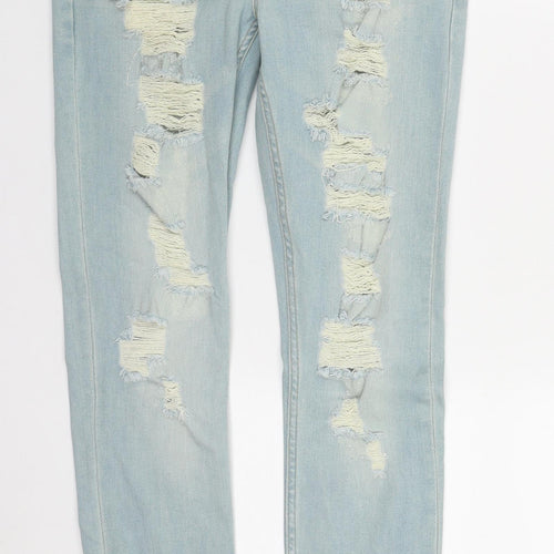 ASOS Womens Blue  Cotton Straight Jeans Size 30 in L29 in Regular Zip