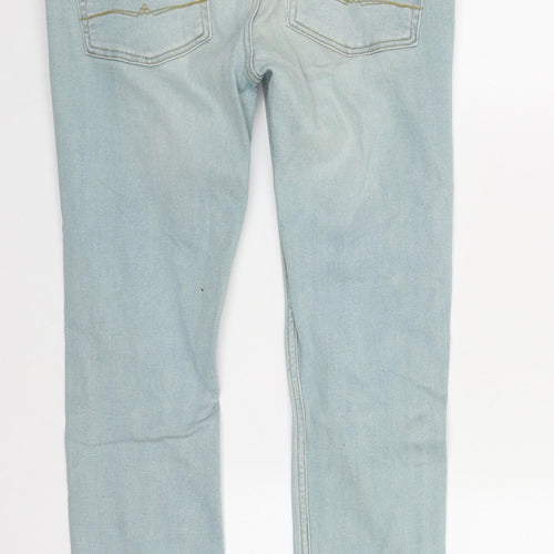 ASOS Womens Blue  Cotton Straight Jeans Size 30 in L29 in Regular Zip
