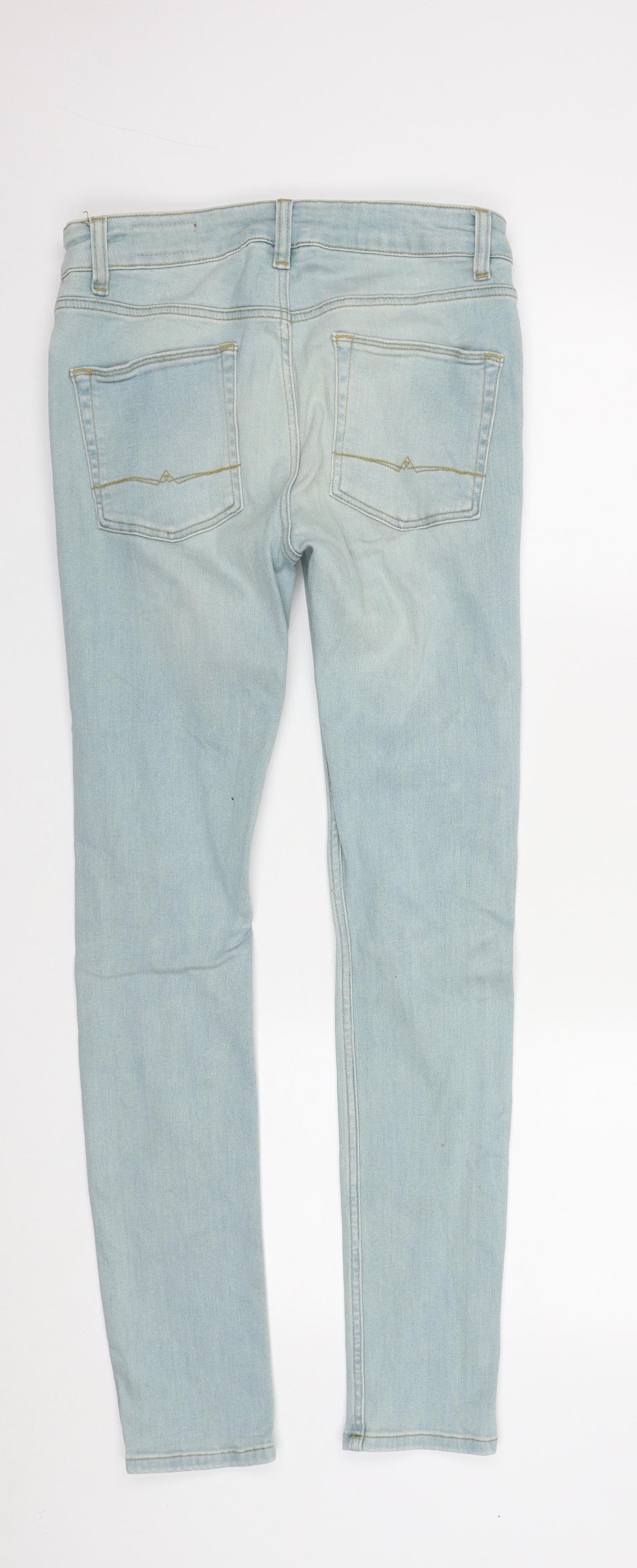 ASOS Womens Blue  Cotton Straight Jeans Size 30 in L29 in Regular Zip