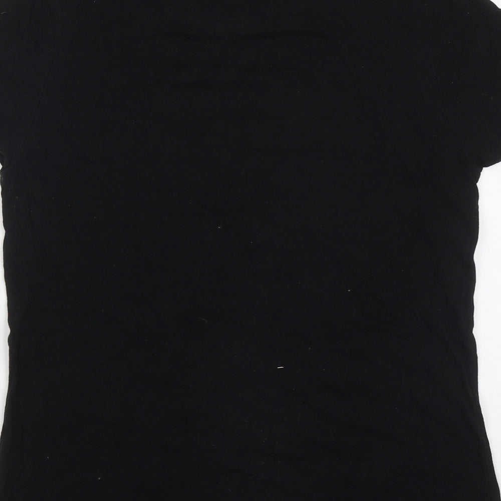 Primark Womens Black  Cotton Basic T-Shirt Size XS Round Neck - Disney Daisy Duck