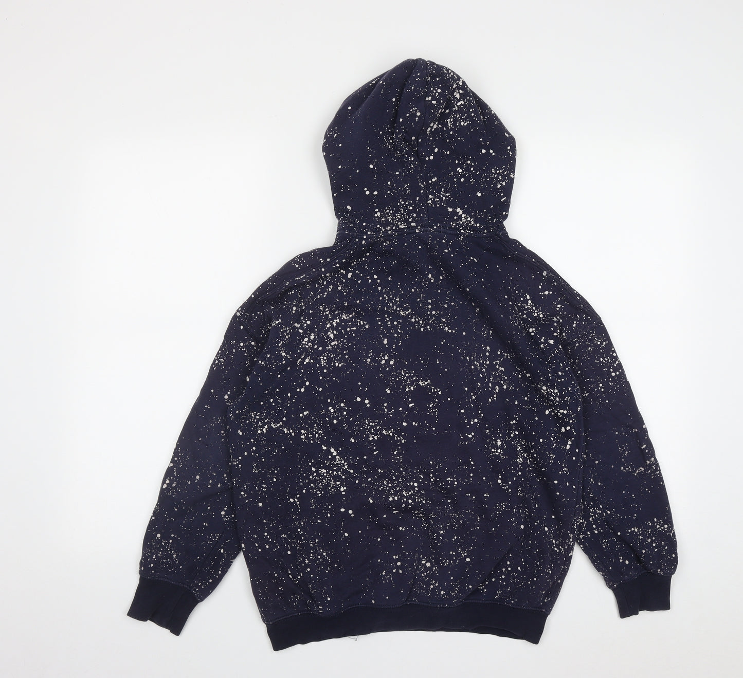 H&M Boys Blue Geometric Cotton Pullover Hoodie Size 10 Years  Drawstring - NASA