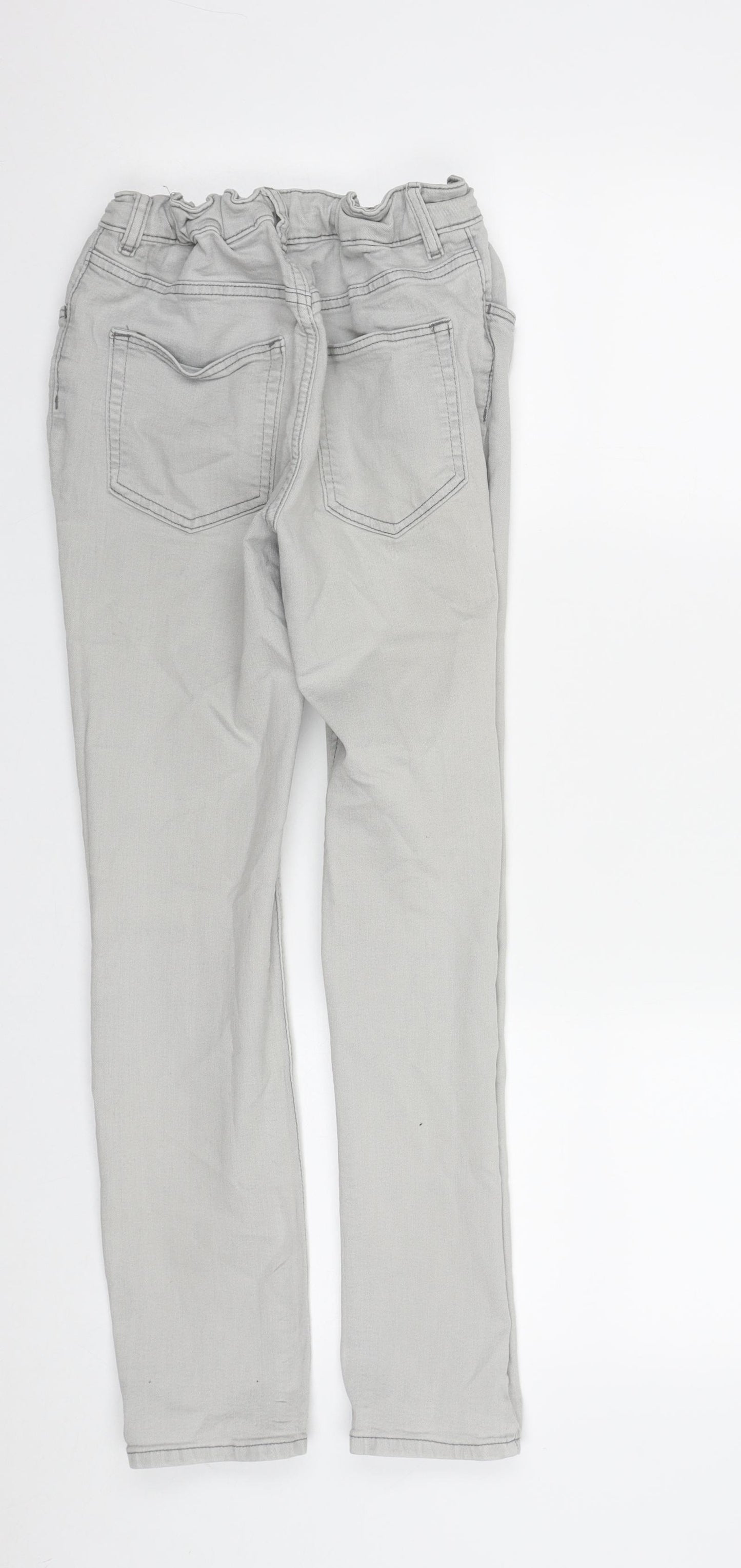 H&M Boys Grey  Cotton Straight Jeans Size 12-13 Years L25 in Regular Zip