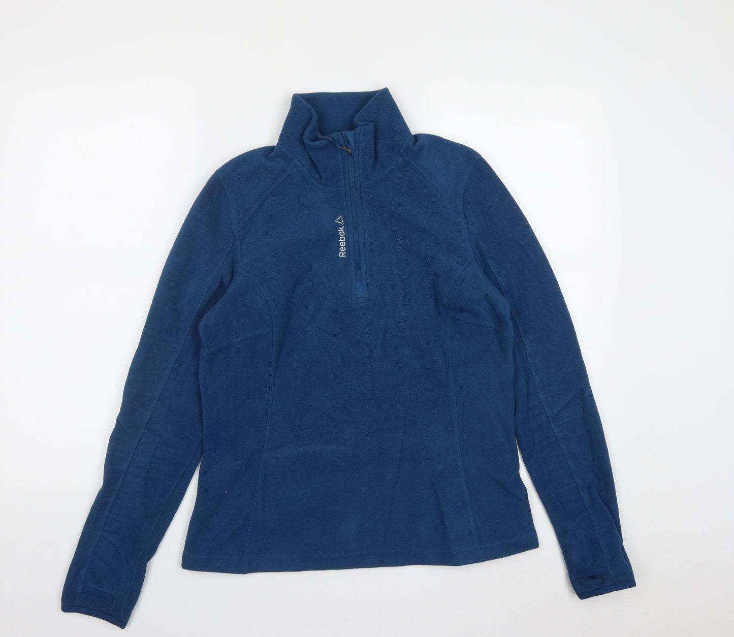 Reebok Womens Blue  Polyester Pullover Polo Size S High Neck Zip - Size 8/10