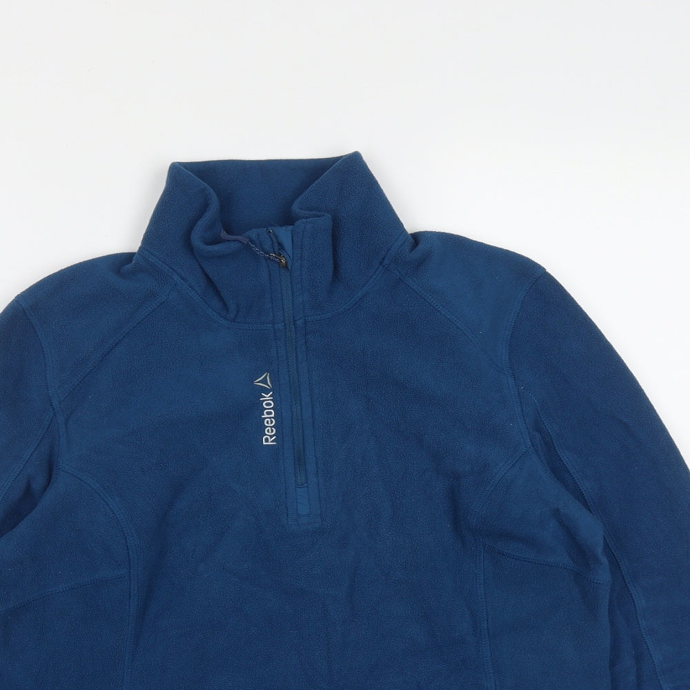 Reebok Womens Blue  Polyester Pullover Polo Size S High Neck Zip - Size 8/10