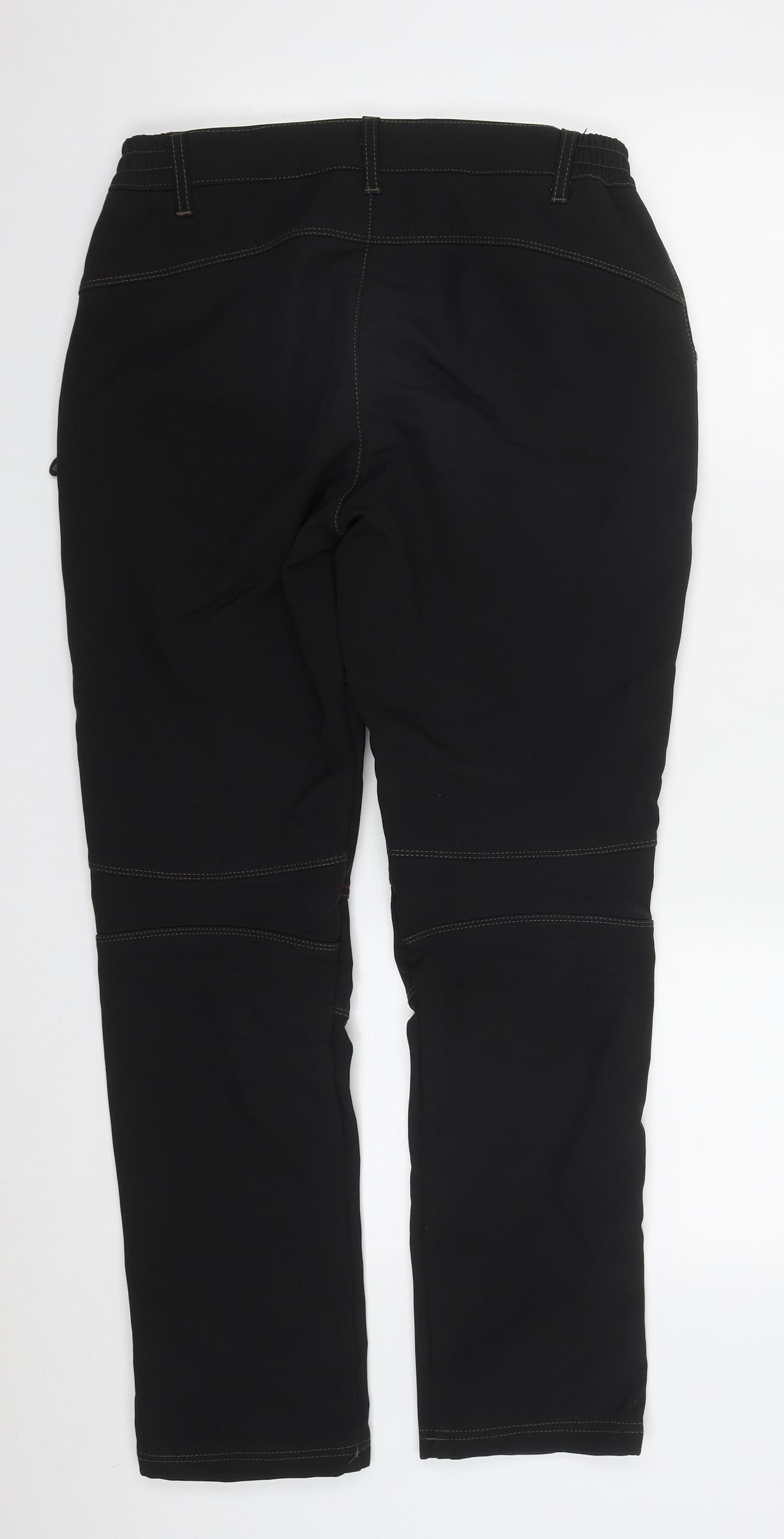 Swamp Land Womens Black  Polyester Rain Trousers Trousers Size S L29 in Regular Zip