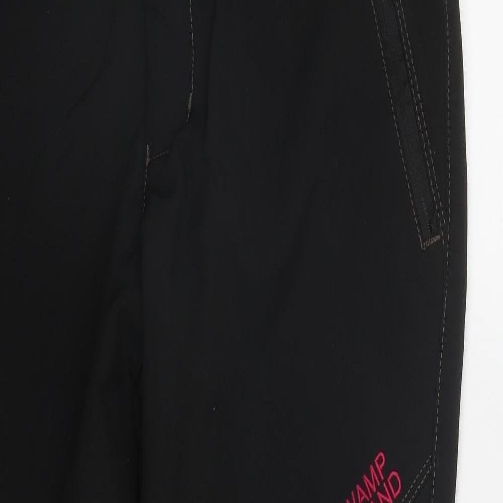 Swamp Land Womens Black  Polyester Rain Trousers Trousers Size S L29 in Regular Zip
