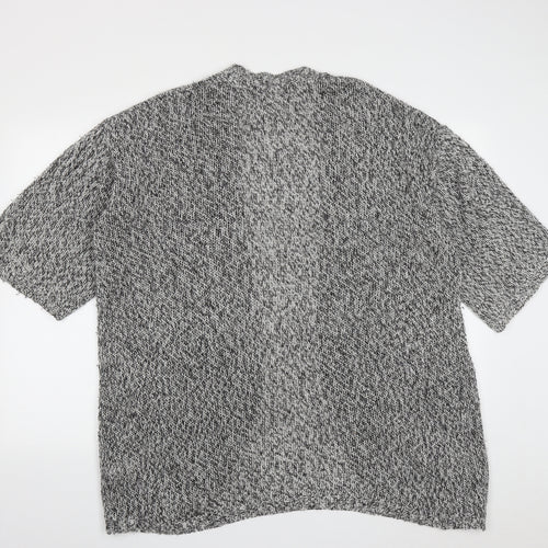 H&M Womens Grey V-Neck  Acrylic Cardigan Jumper Size S