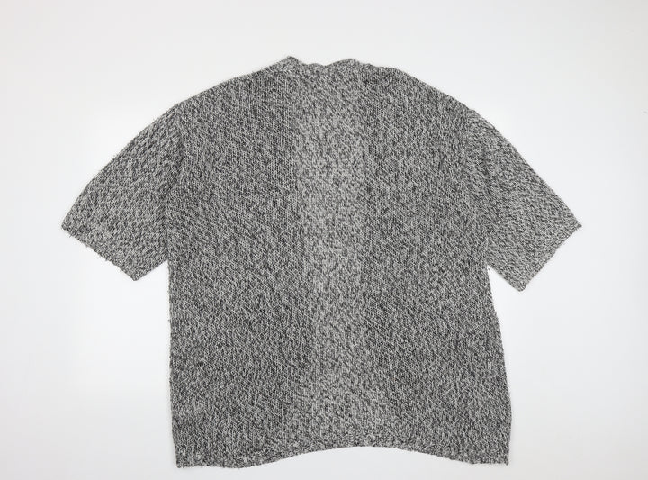 H&M Womens Grey V-Neck  Acrylic Cardigan Jumper Size S