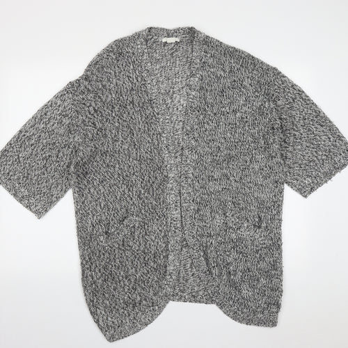 H&M Womens Grey V-Neck  Acrylic Cardigan Jumper Size S