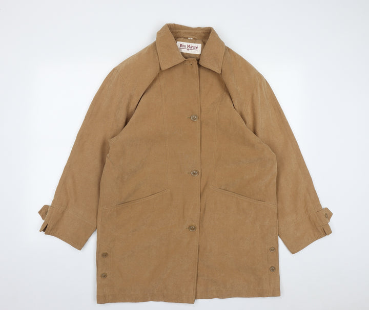Bonmarché Womens Beige   Overcoat Coat Size 12  Button