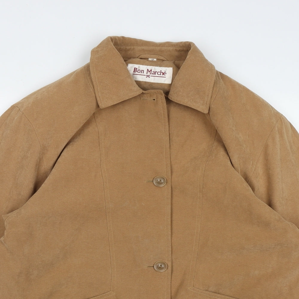 Bonmarché Womens Beige   Overcoat Coat Size 12  Button