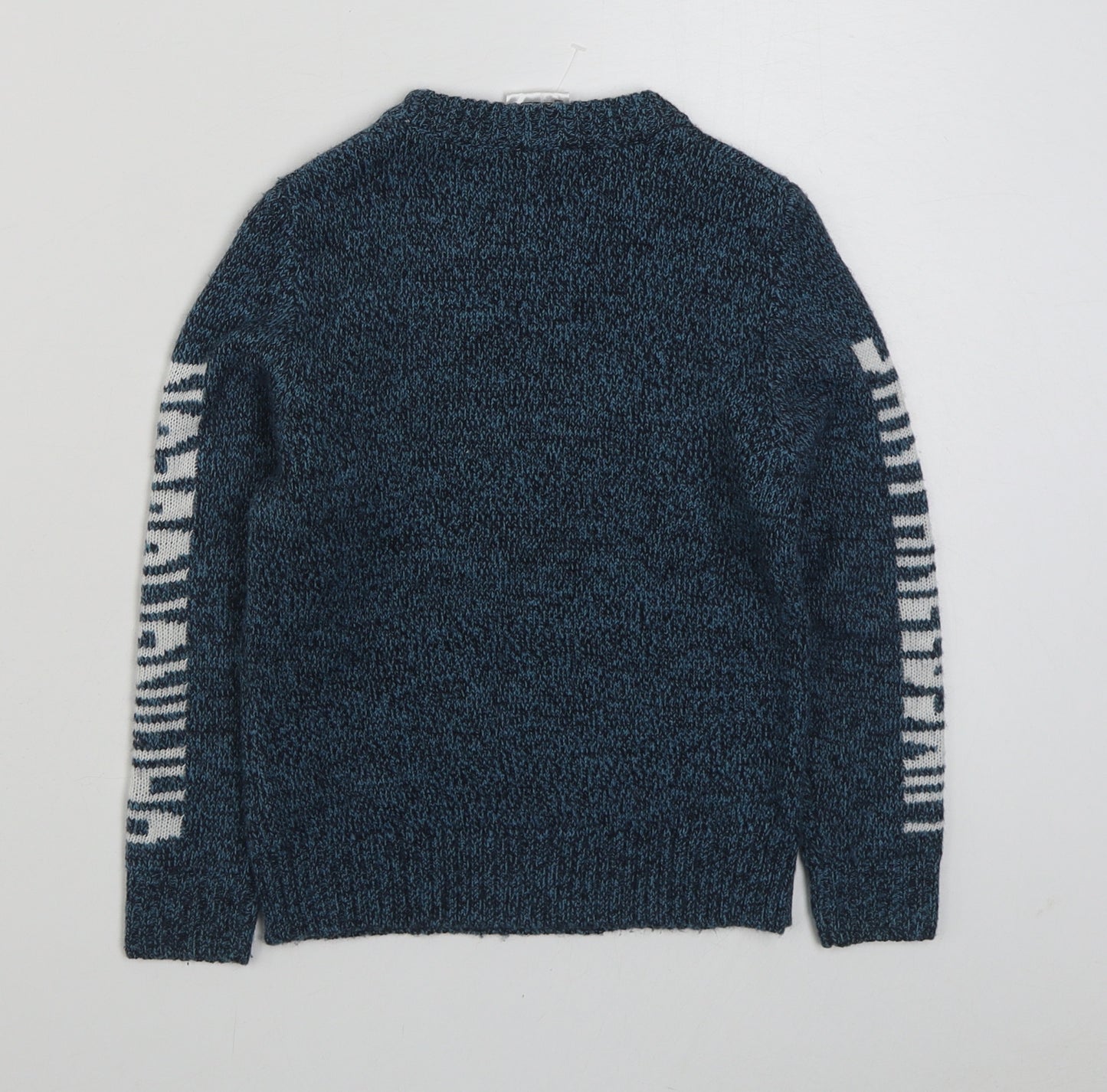 Lily & Dan Boys Blue Round Neck  Acrylic Pullover Jumper Size 5-6 Years  Pullover - Christmas Jumper
