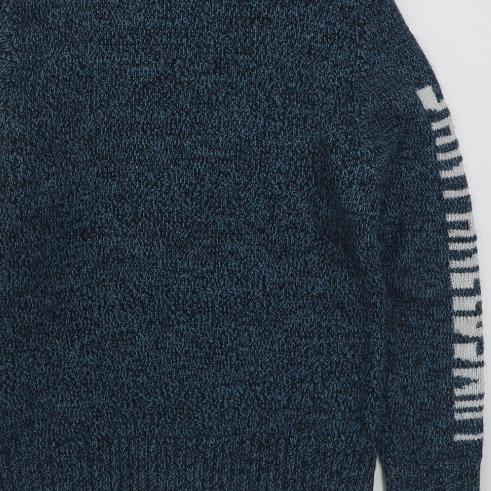 Lily & Dan Boys Blue Round Neck  Acrylic Pullover Jumper Size 5-6 Years  Pullover - Christmas Jumper