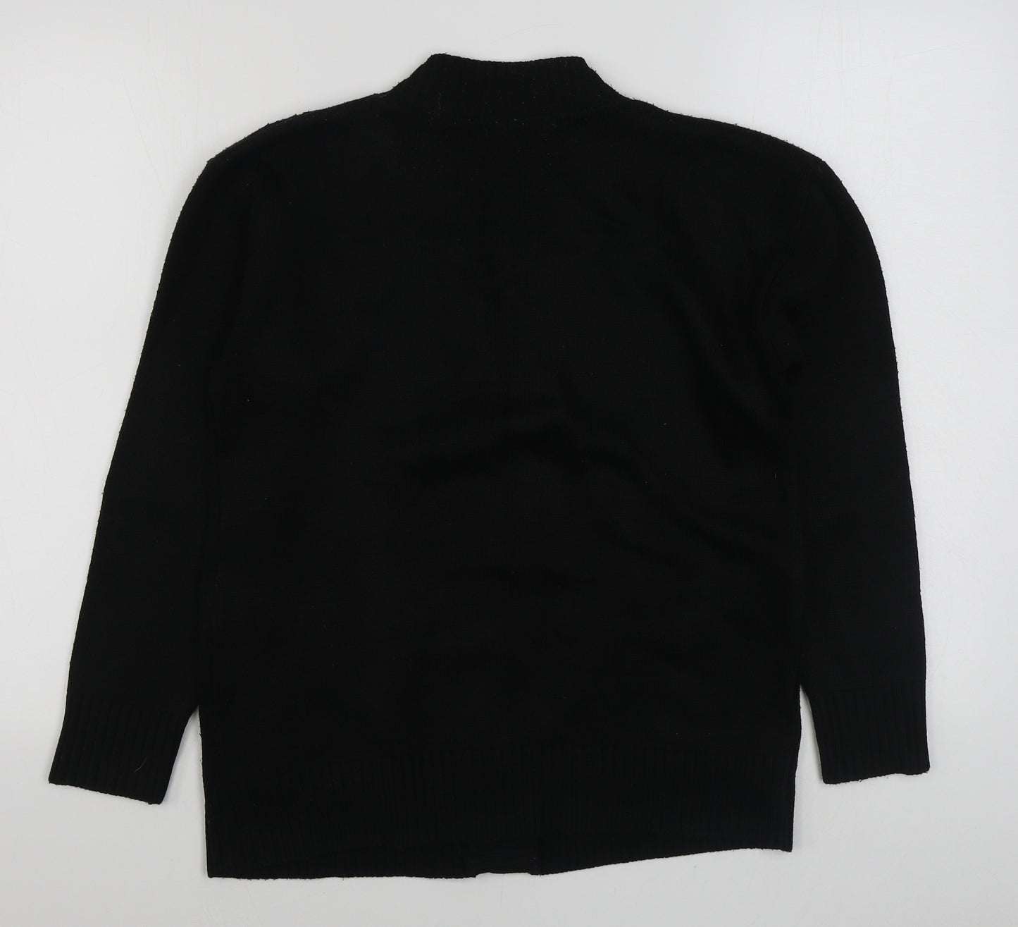 Choice Womens Black V-Neck  Acrylic Cardigan Jumper Size S