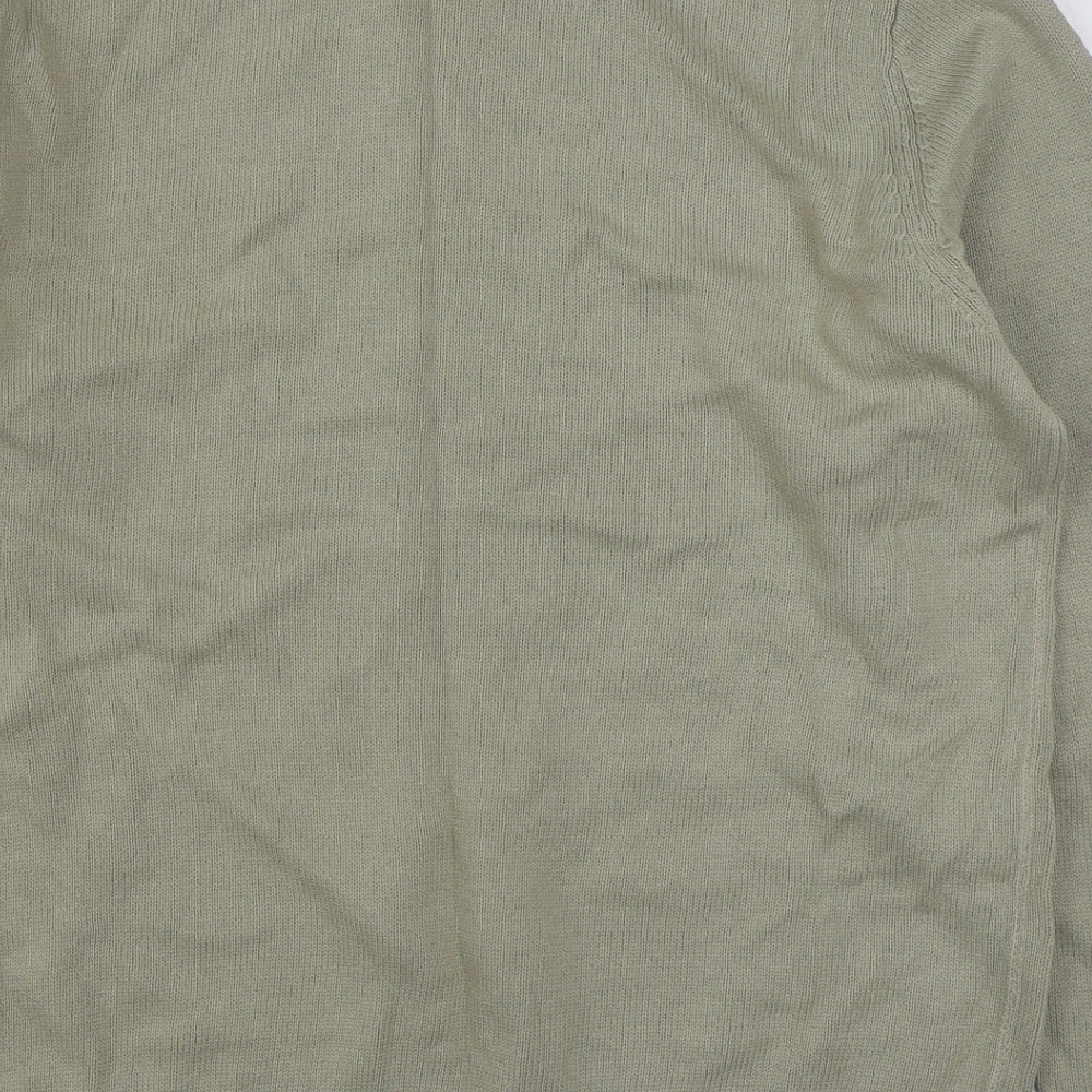 Maine Mens Beige Round Neck  Cotton Pullover Jumper Size L