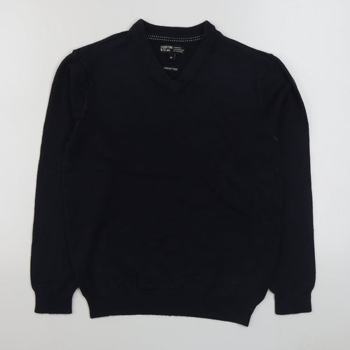 Sandstone & Co Men Mens Blue V-Neck  Acrylic Pullover Jumper Size M