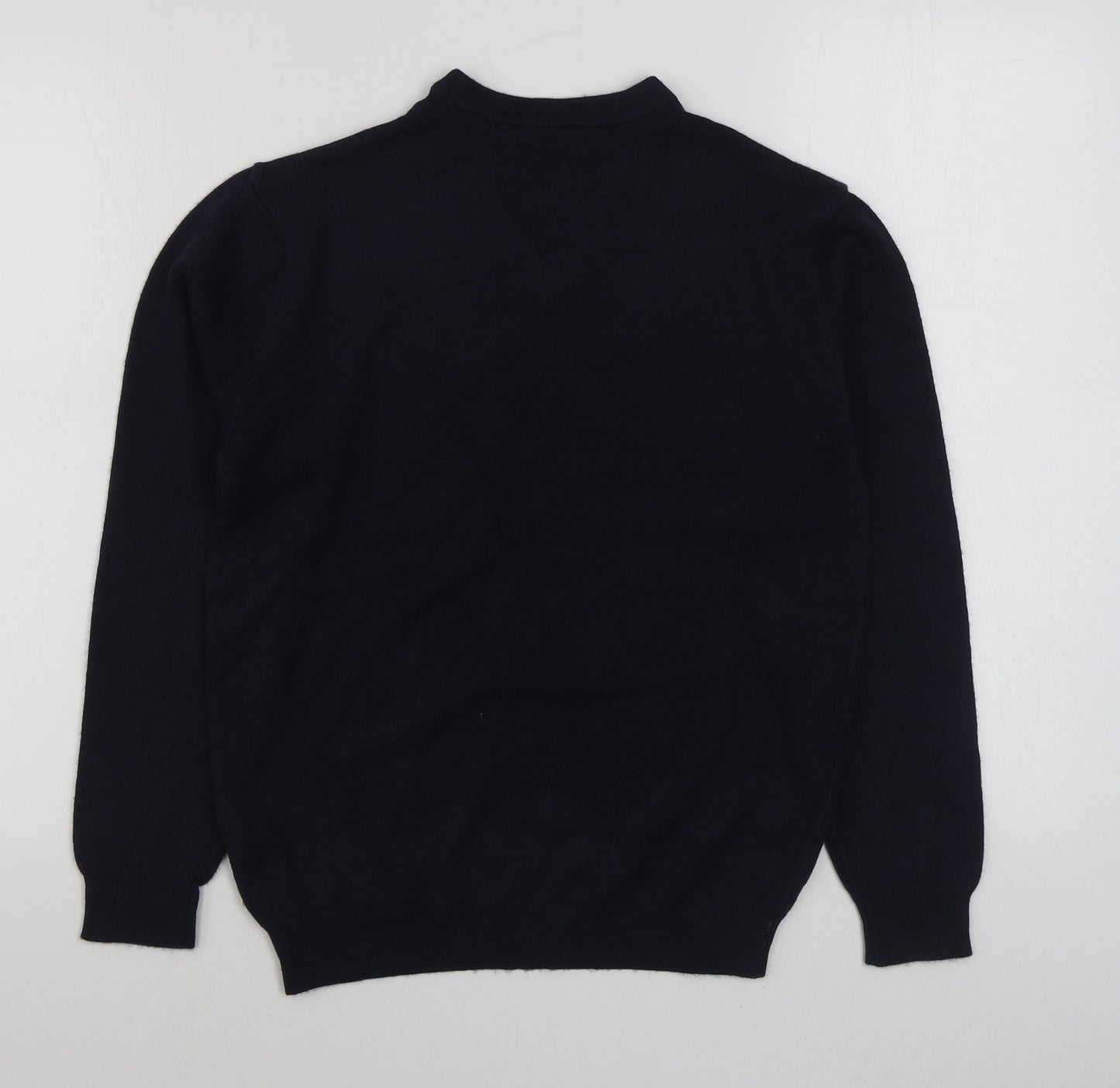 Sandstone & Co Men Mens Blue V-Neck  Acrylic Pullover Jumper Size M