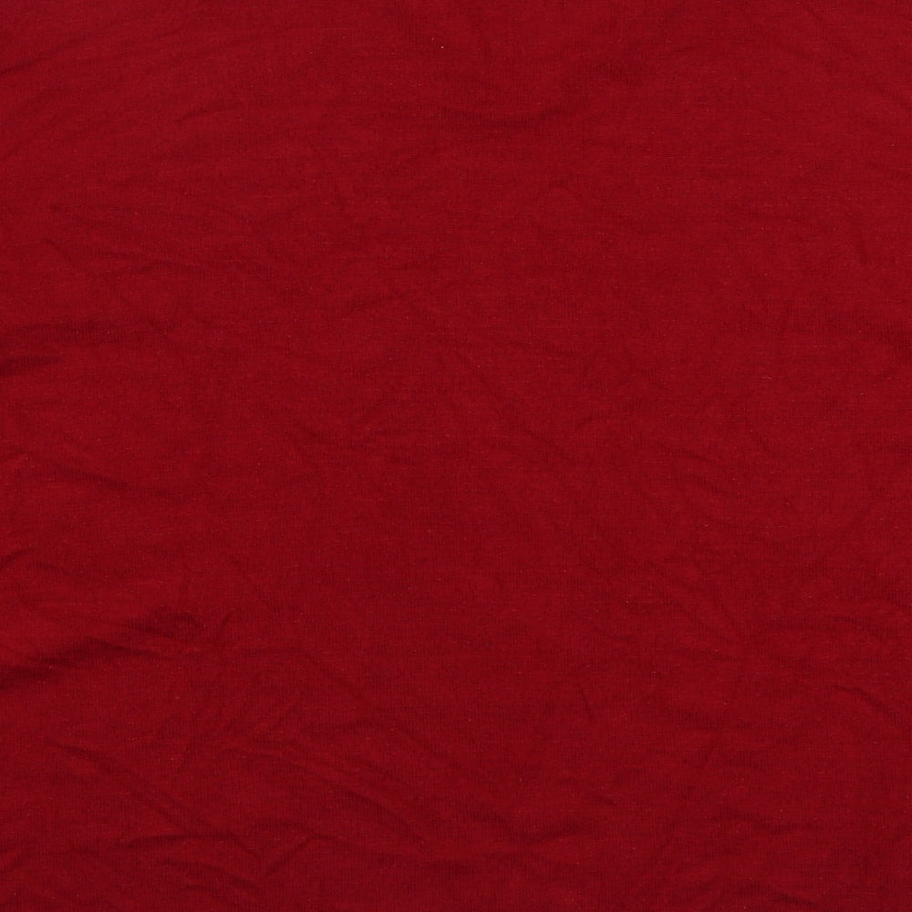 Marks and Spencer Womens Red V-Neck  Viscose Pullover Jumper Size 22