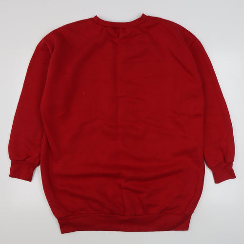 Be Jealous Womens Red  Cotton Pullover Sweatshirt Size L  Pullover