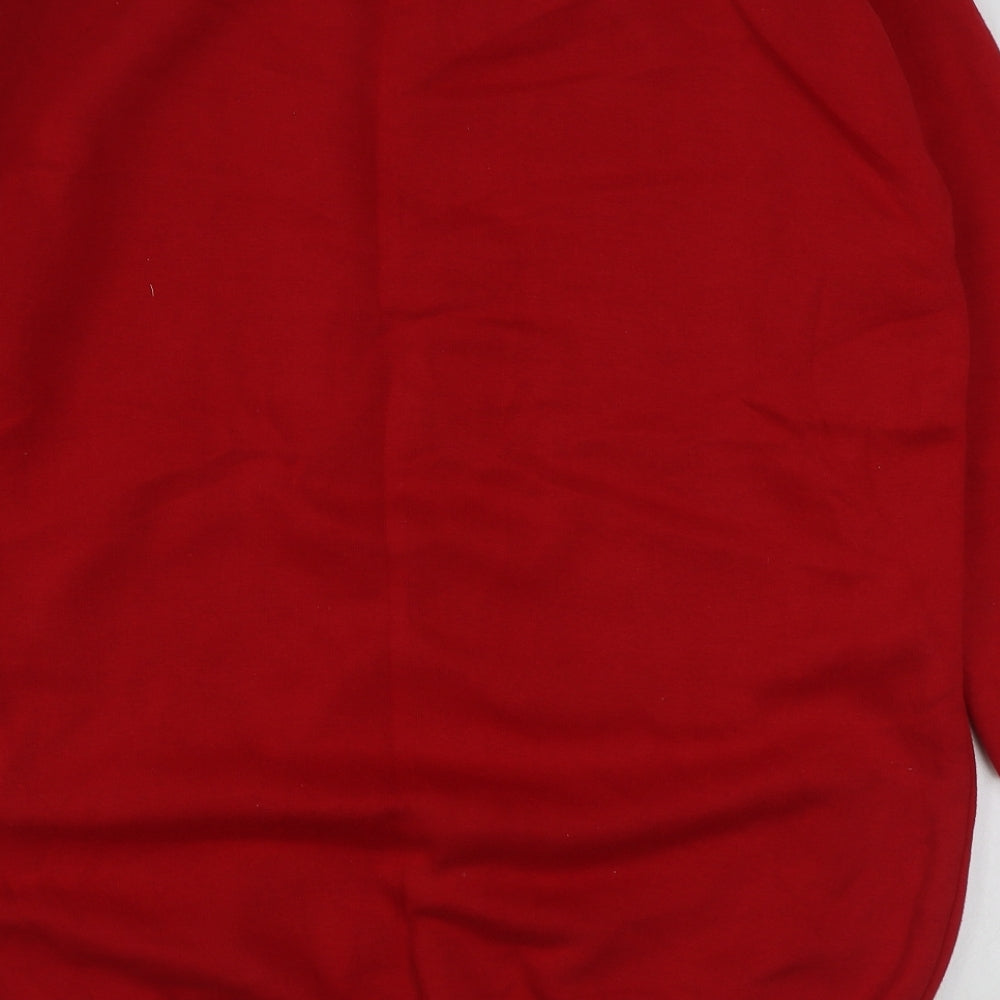Be Jealous Womens Red  Cotton Pullover Sweatshirt Size L  Pullover