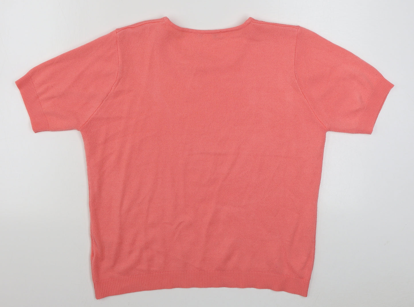 EA Womens Pink Boat Neck  Acrylic Pullover Jumper Size L