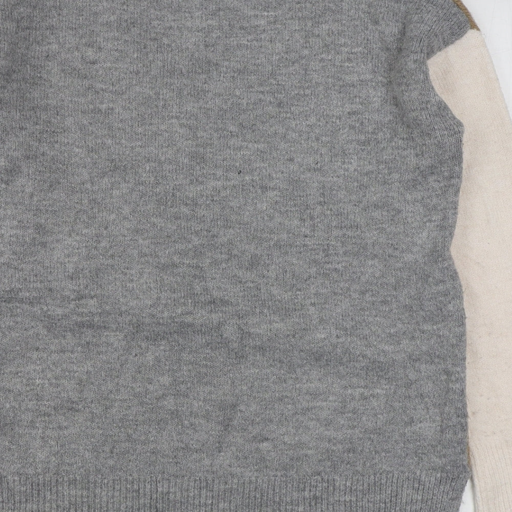 NEXT Womens Grey Round Neck  Acrylic Pullover Jumper Size S
