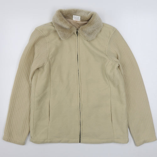 Anne De Lancay Womens Beige   Jacket  Size M  Zip