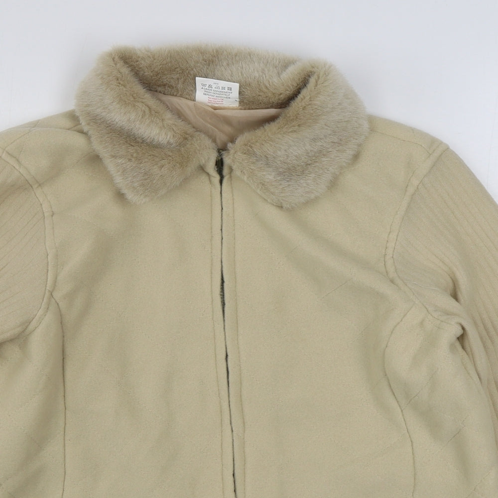 Anne De Lancay Womens Beige   Jacket  Size M  Zip