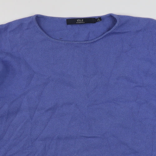 EWM Womens Purple Round Neck  Cotton Pullover Jumper Size M
