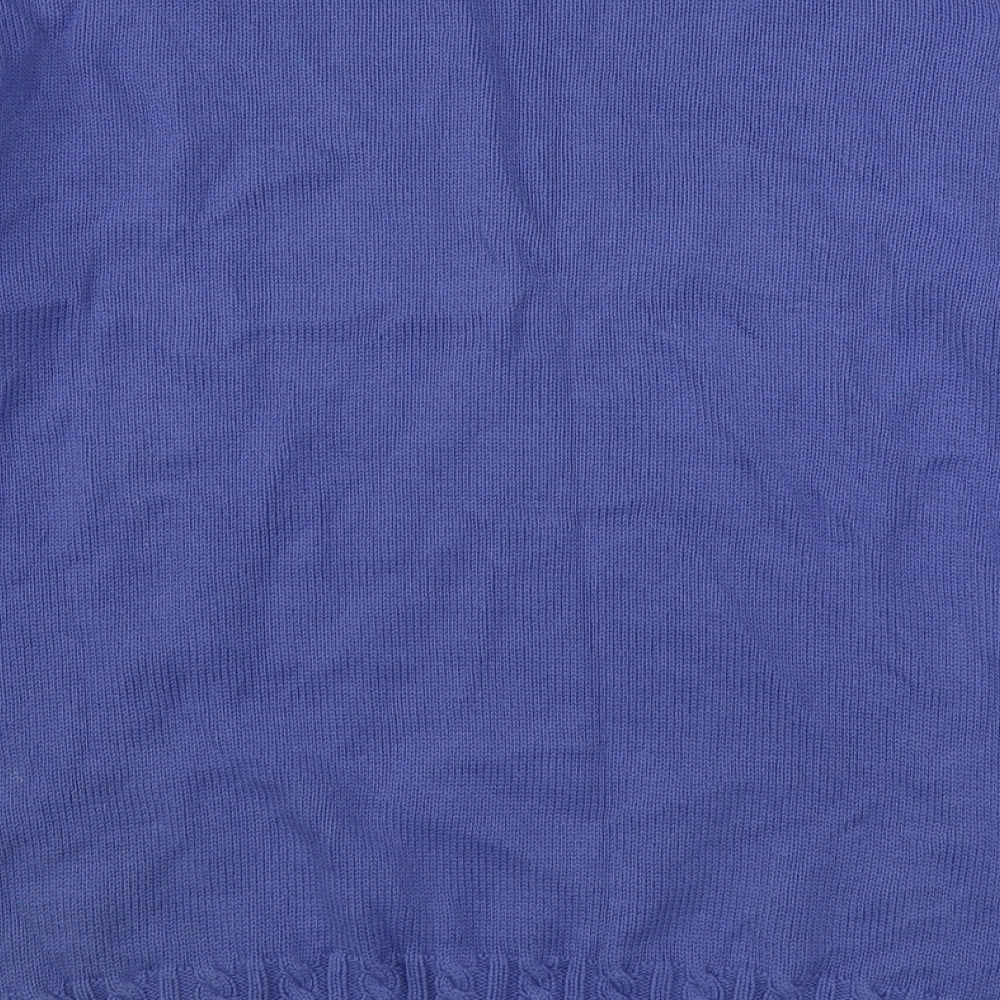 EWM Womens Purple Round Neck  Cotton Pullover Jumper Size M