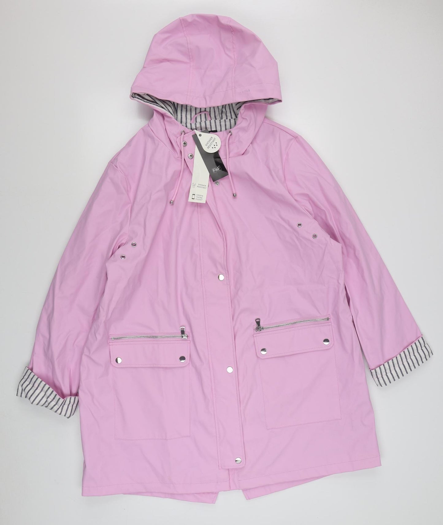 F&F Womens Pink   Rain Coat Coat Size 20  Zip