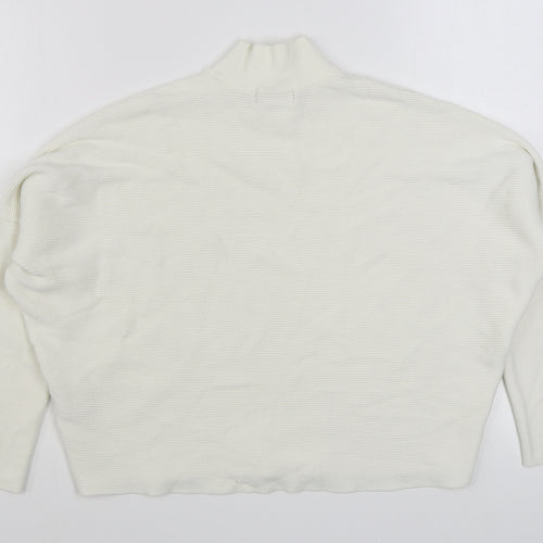 TU Womens White Round Neck  Viscose Pullover Jumper Size 10