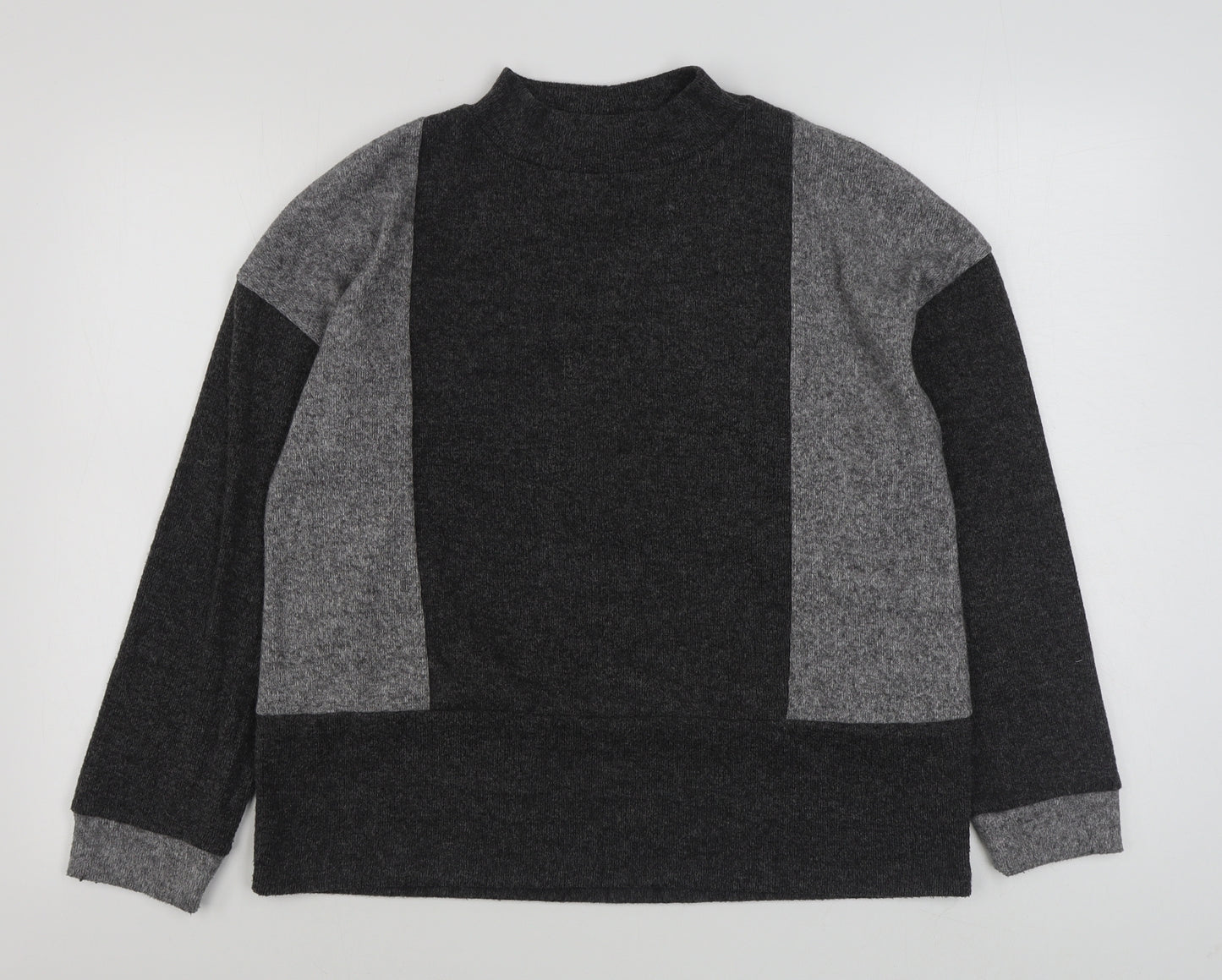 TU Womens Grey Round Neck  Polyester Pullover Jumper Size 12