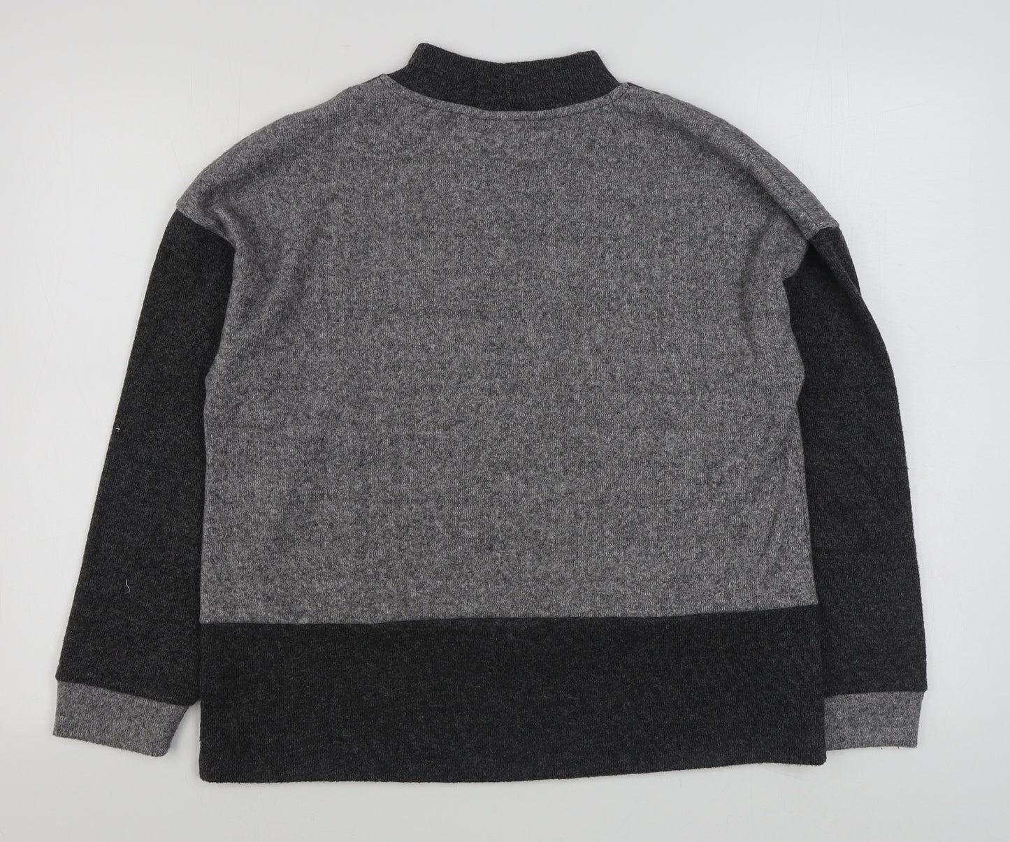 TU Womens Grey Round Neck  Polyester Pullover Jumper Size 12