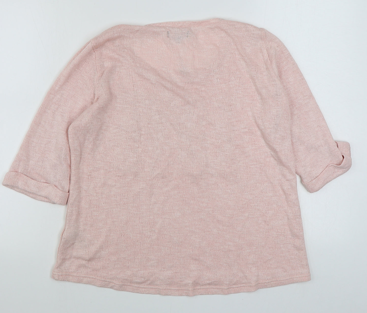 New Look Womens Pink Scoop Neck  Viscose Pullover Jumper Size 16