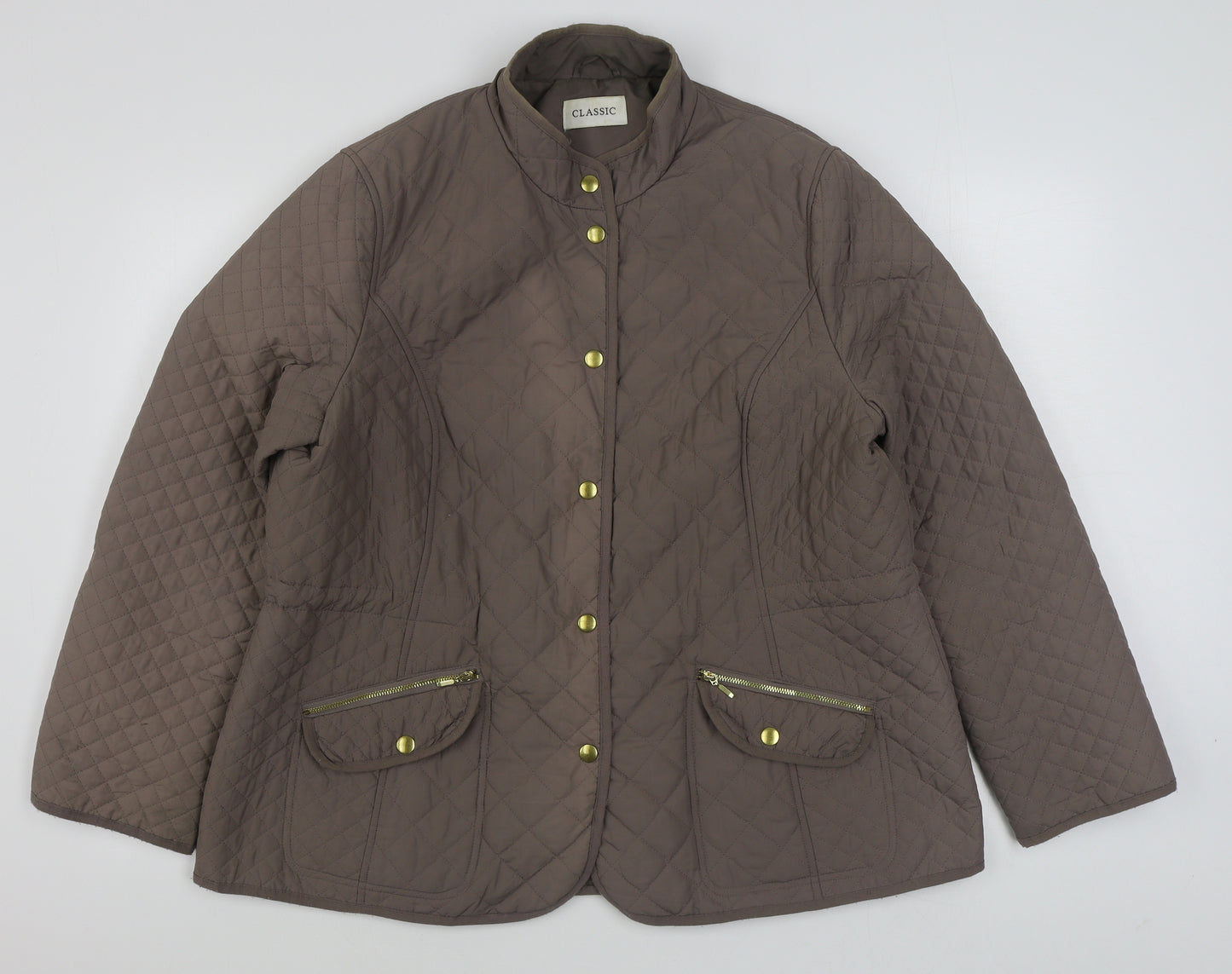 Marks and Spencer Womens Brown   Quilted Coat Size 18  Zip