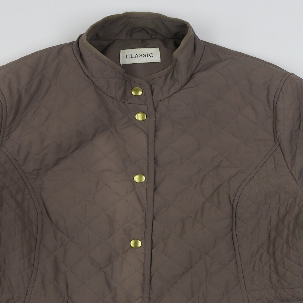 Marks and Spencer Womens Brown   Quilted Coat Size 18  Zip