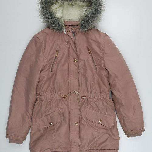 Geoge Girls Pink   Parka Coat Size 13-14 Years  Zip