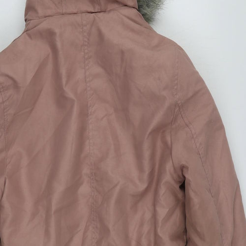 Geoge Girls Pink   Parka Coat Size 13-14 Years  Zip