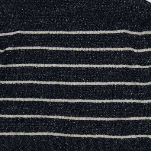 Primark Mens Blue Roll Neck Striped Acrylic Pullover Jumper Size XL