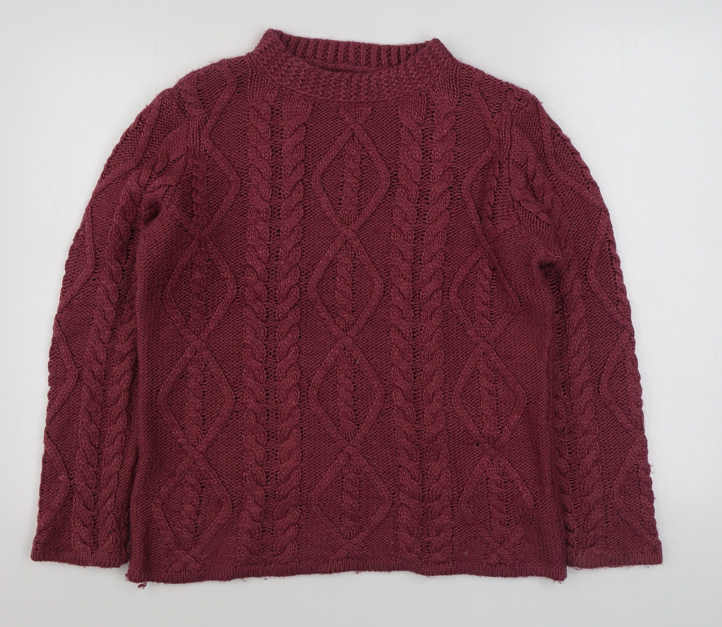 Damat Womens Purple Round Neck  Acrylic Pullover Jumper Size M