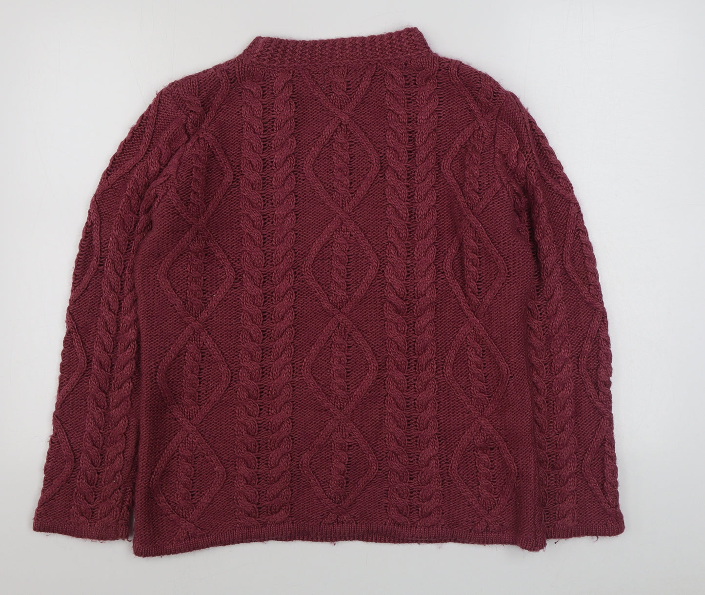 Damat Womens Purple Round Neck  Acrylic Pullover Jumper Size M