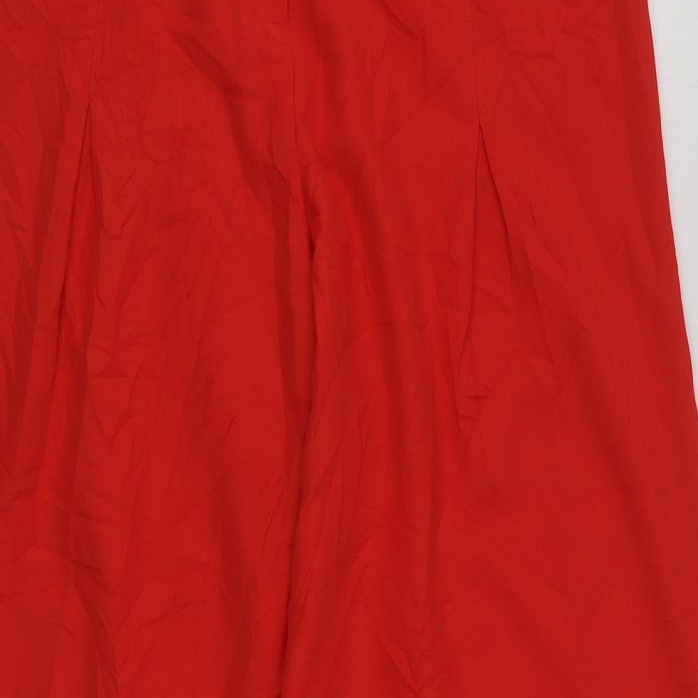 PRETTY LITTLE THING  Womens Red  Polyester Trousers  Size 12 L31 in Regular Zip