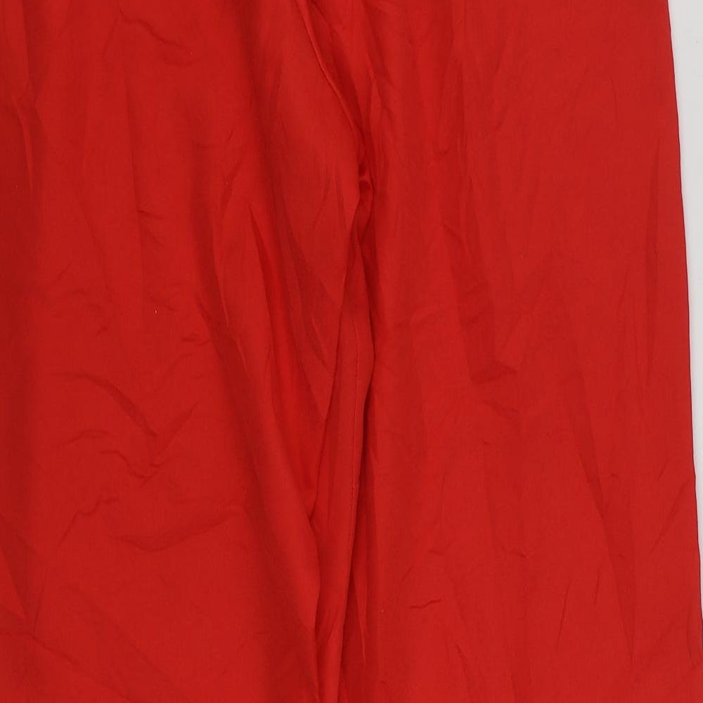 PRETTY LITTLE THING  Womens Red  Polyester Trousers  Size 12 L31 in Regular Zip