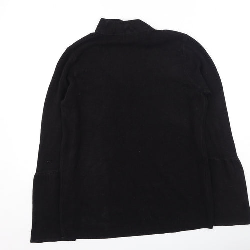 Papaya Womens Black V-Neck  Acrylic Pullover Jumper Size M