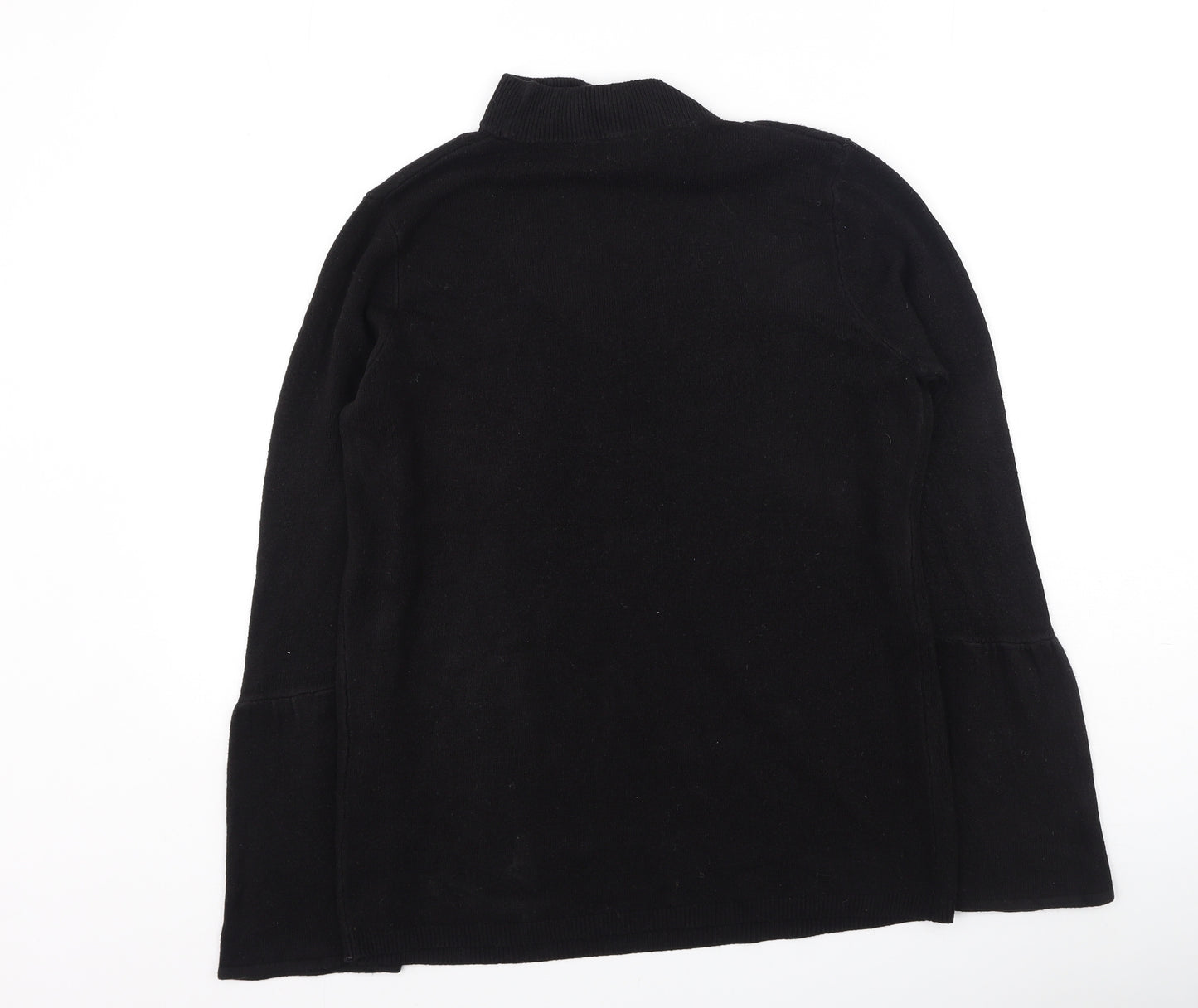 Papaya Womens Black V-Neck  Acrylic Pullover Jumper Size M