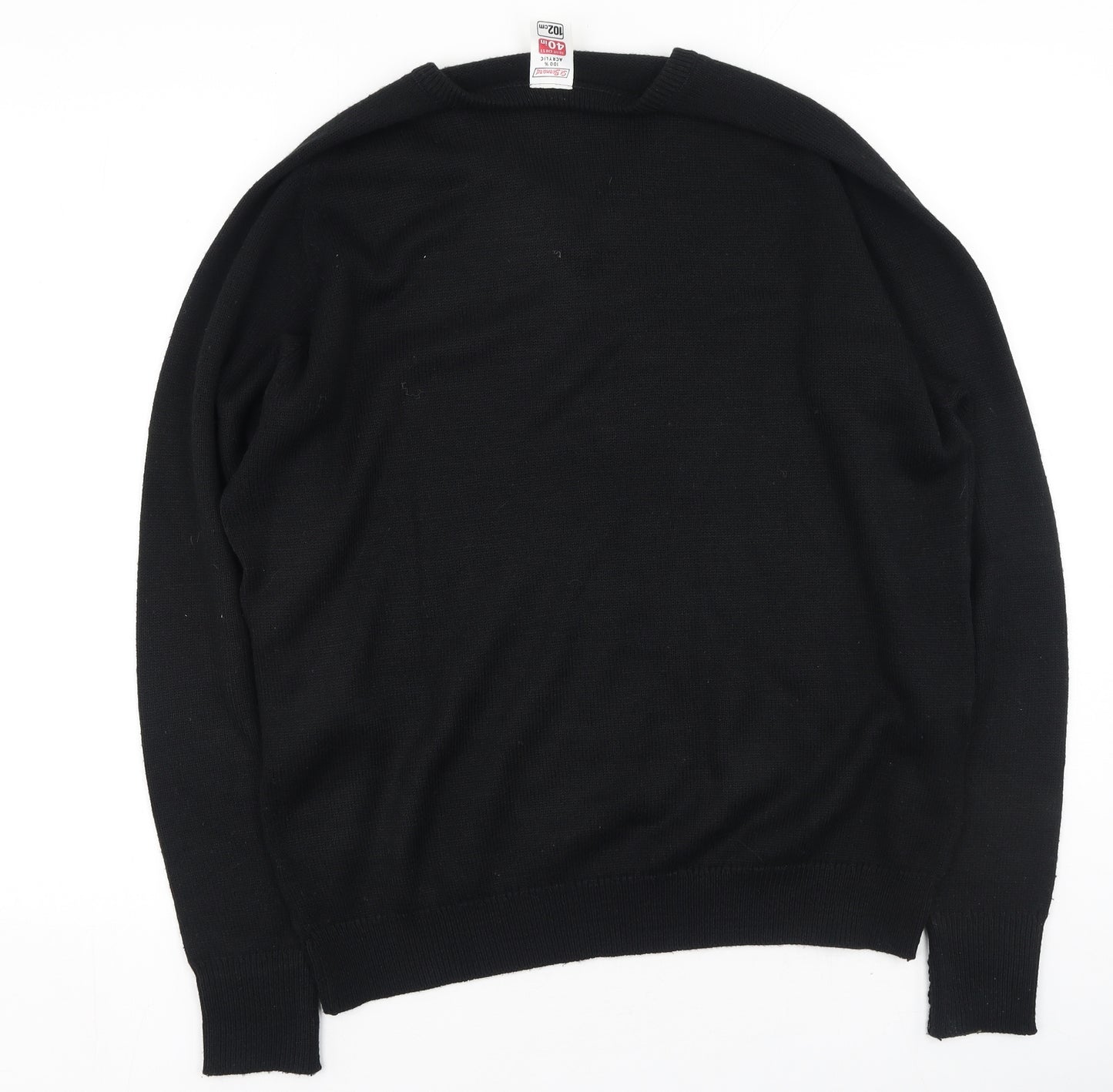 st bernard Womens Black V-Neck  Acrylic Pullover Jumper Size 40