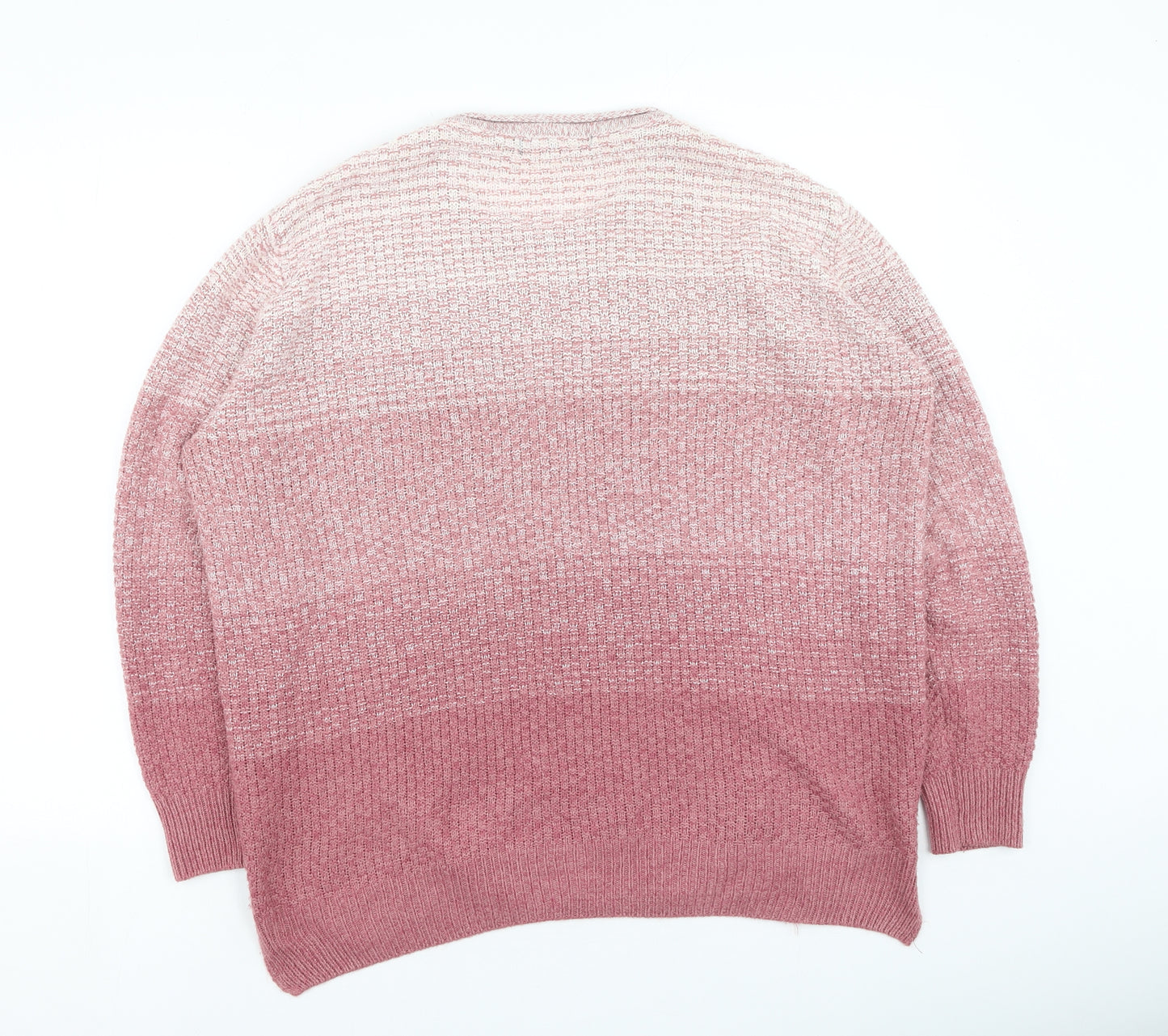 isle Womens Pink Round Neck  Acrylic Pullover Jumper Size XL